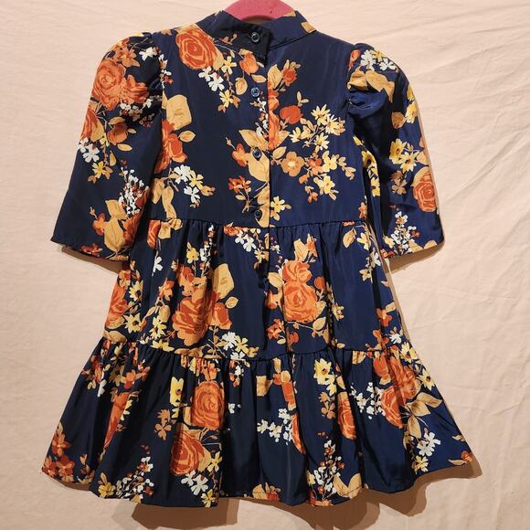 Janie and & Jack Girls The Cleo Blue Floral Smocked Dress Size 2T Toddler - Picture 2 of 5